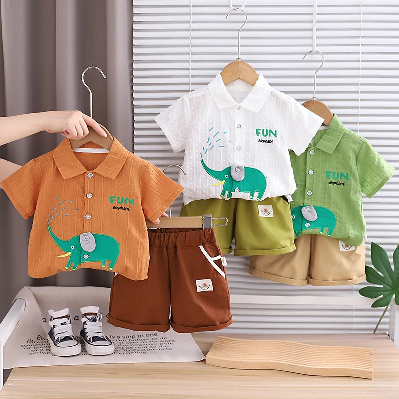 Baby Clothing Elephant - Setelan Pakaian Bayi Laki-laki Musim Panas