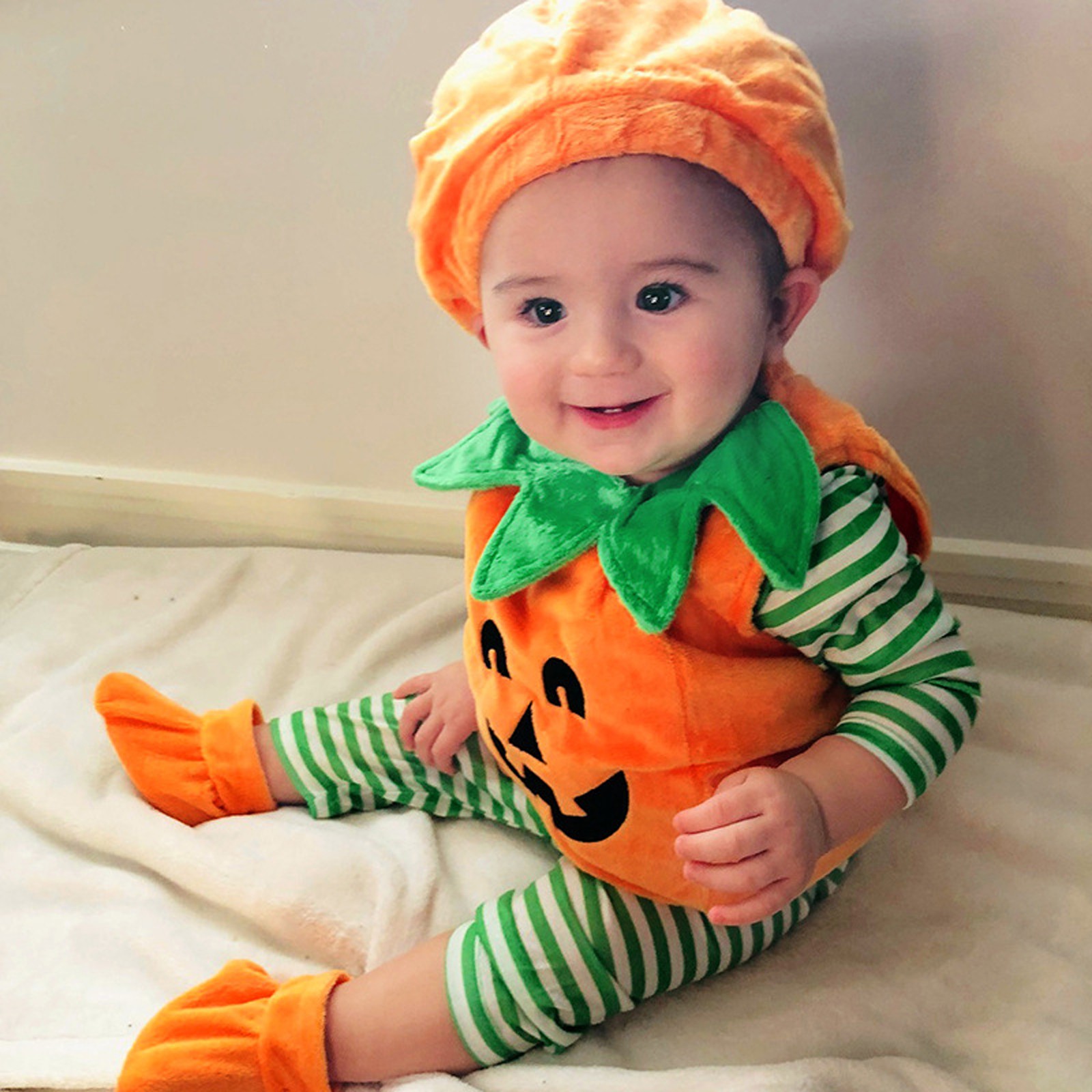 Baby Clothing Gift Set - Kostum labu Halloween anak-anak, setelan Cosplay