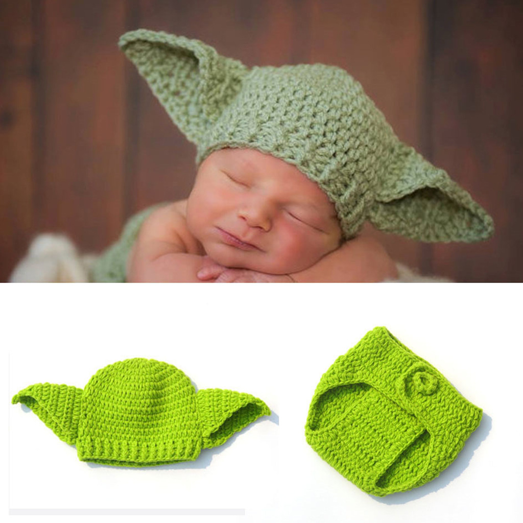 Baby Yoda Clothing - Green Yoda pakaian fotografi bayi, Set