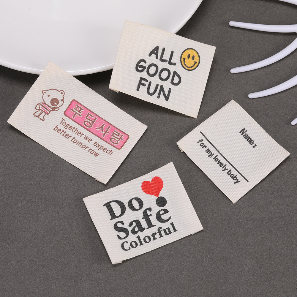 Label Kain Katun Custom Cetak  - Baby Clothing Organic ulasan dan harga