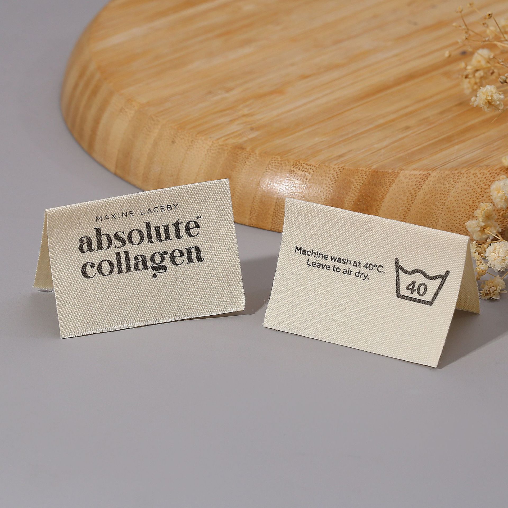 Label Kain Katun Custom Cetak  - Baby Clothing Organic ulasan dan harga